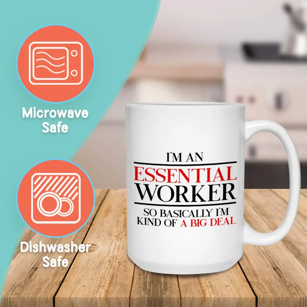Bubble Hugs Essential Worker Coffee Mug 15 oz | Funny Big Deal Key Worker Gift - view 2