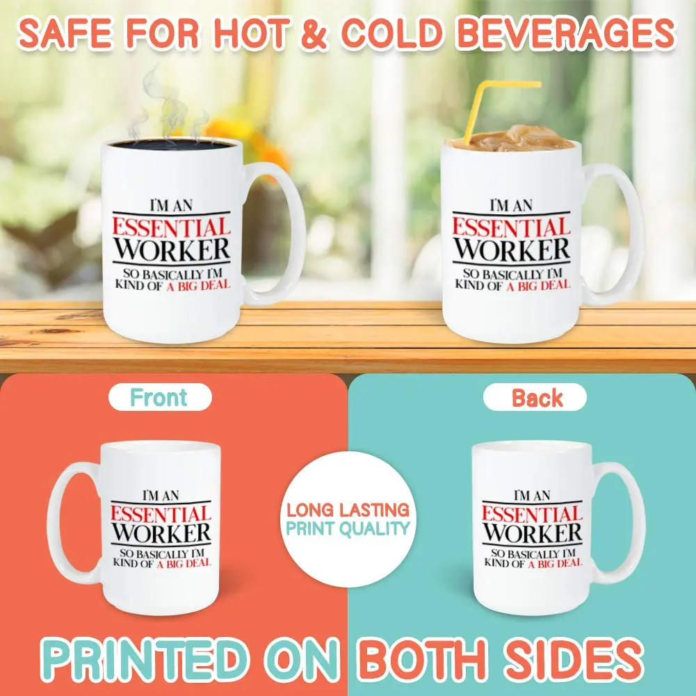 Bubble Hugs Essential Worker Coffee Mug 15 oz | Funny Big Deal Key Worker Gift - view 3