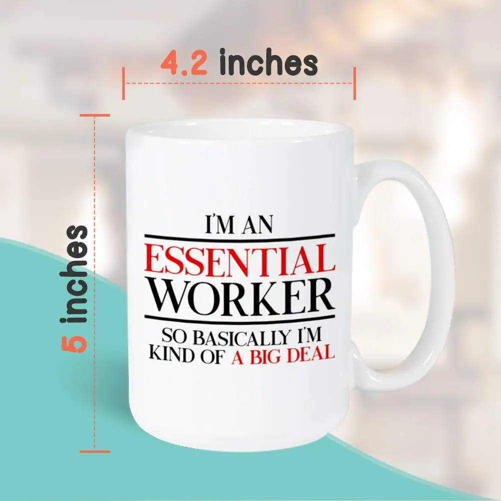 Bubble Hugs Essential Worker Coffee Mug 15 oz | Funny Big Deal Key Worker Gift - view 4