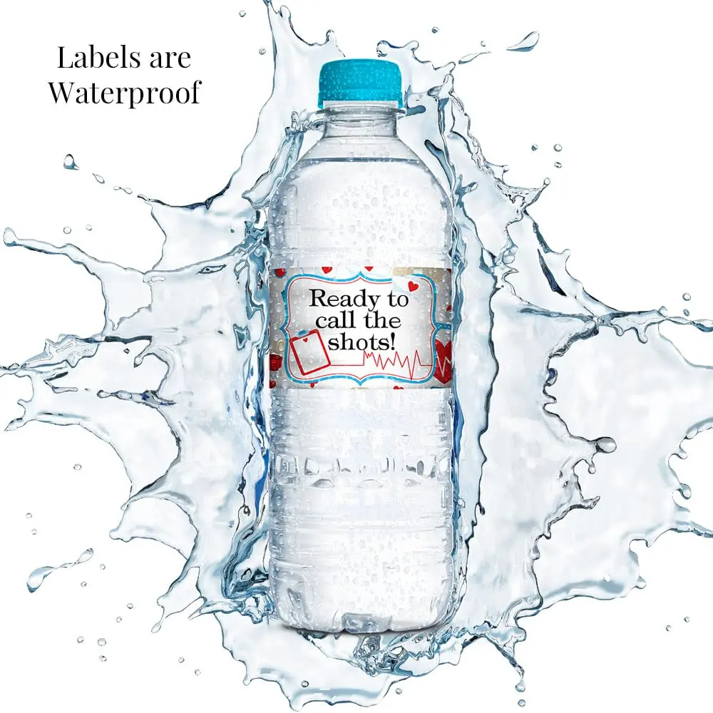 Amanda Creation Nurse Water Bottle Labels 1.75 x 8 Inch Waterproof Vinyl | Graduation Party Decor - view 4