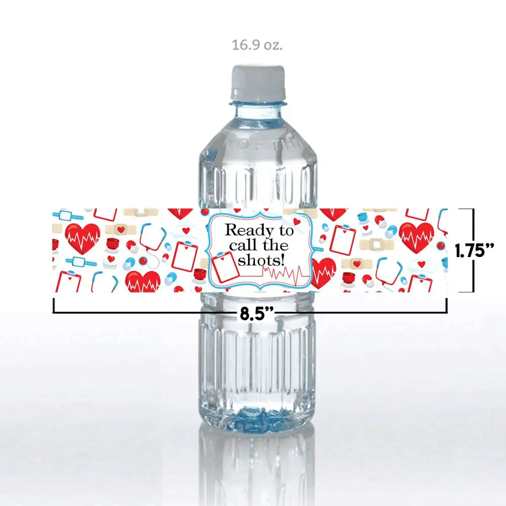 Amanda Creation Nurse Water Bottle Labels 1.75 x 8 Inch Waterproof Vinyl | Graduation Party Decor - view 5