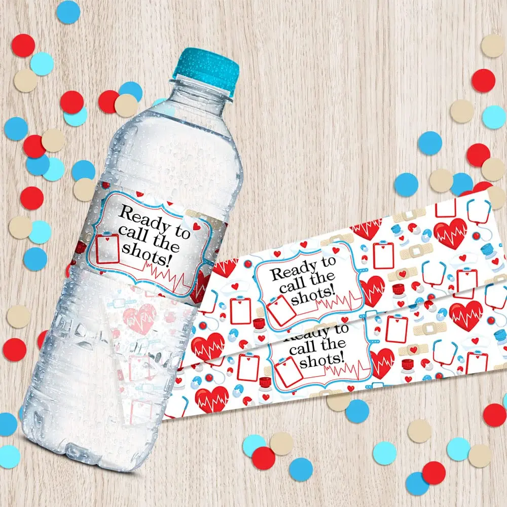 Amanda Creation Nurse Water Bottle Labels 1.75 x 8 Inch Waterproof Vinyl | Graduation Party Decor - view 6