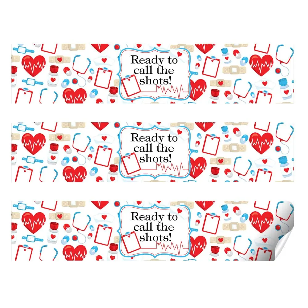 Amanda Creation Nurse Water Bottle Labels 1.75 x 8 Inch Waterproof Vinyl | Graduation Party Decor - view 2