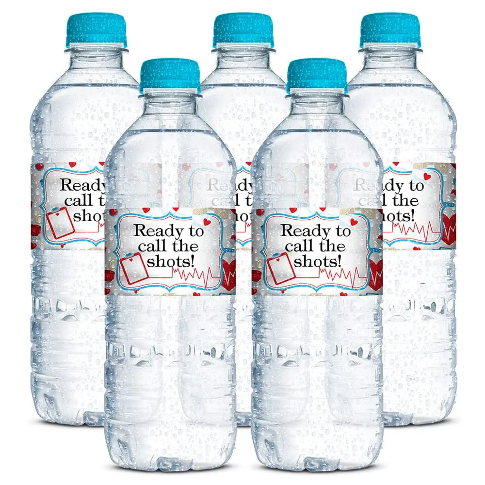 Amanda Creation Nurse Water Bottle Labels 1.75 x 8 Inch Waterproof Vinyl | Graduation Party Decor - view 3