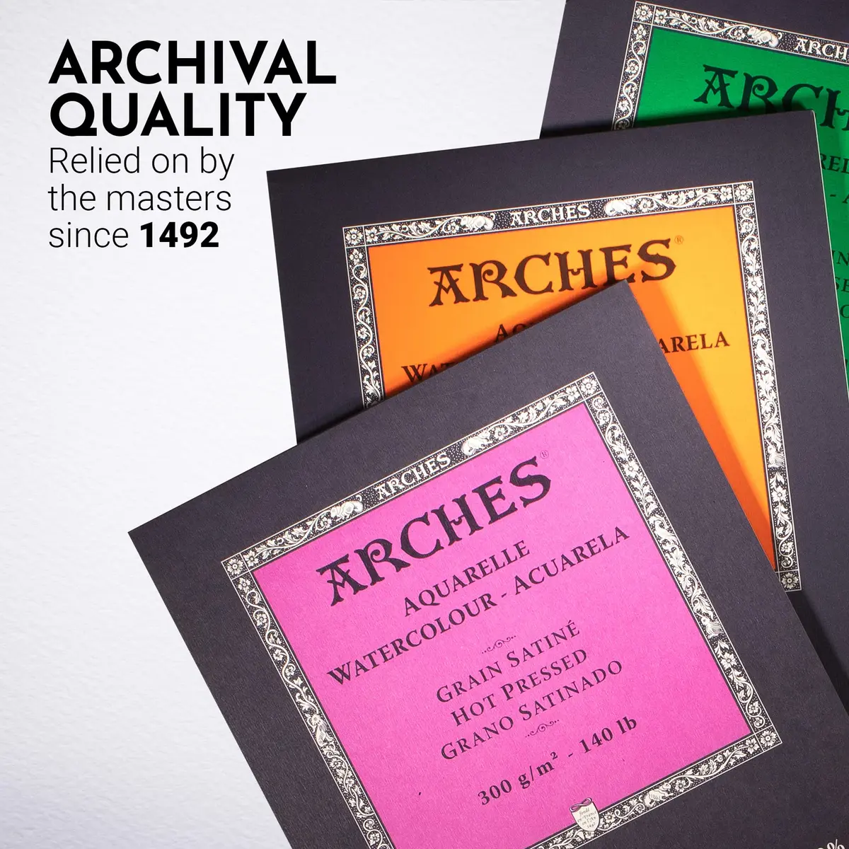 Arches Aquarelle Watercolor Pad, Hot Pressed, 300gsm (140lb) 23x30cm (9x12 inch) | 100% Cotton Paper - view 5