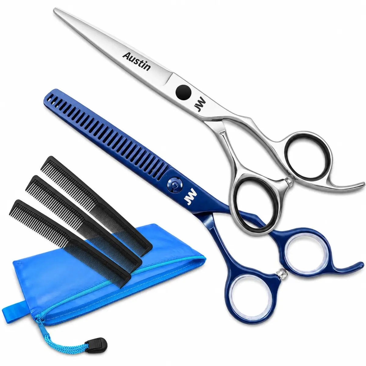 JW Shears CRX Professional Hair Cutting & Thinning Shear Set with Comb - Razor Edge Series | Japanese Steel, Ergonomic Design - main product image