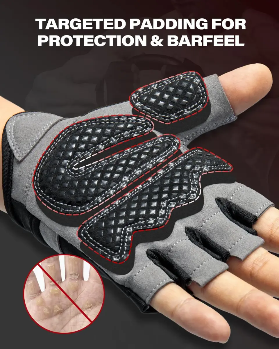 VINSGUIR Workout Gloves for Men and Women, Weight Lifting Gloves with Excellent Grip, Lightweight Gym Gloves for Weightlifting, Cycling, Exercise, Crosstraining, Pull ups, Fitness, Climbing and Rowing (Medium, Black) - view 5