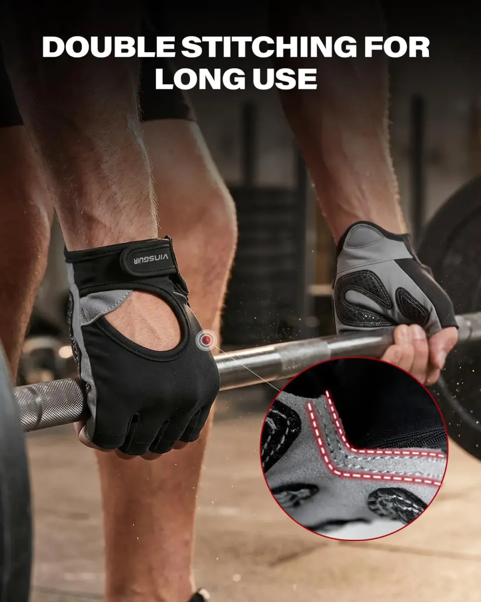 VINSGUIR Workout Gloves for Men and Women, Weight Lifting Gloves with Excellent Grip, Lightweight Gym Gloves for Weightlifting, Cycling, Exercise, Crosstraining, Pull ups, Fitness, Climbing and Rowing - view 3