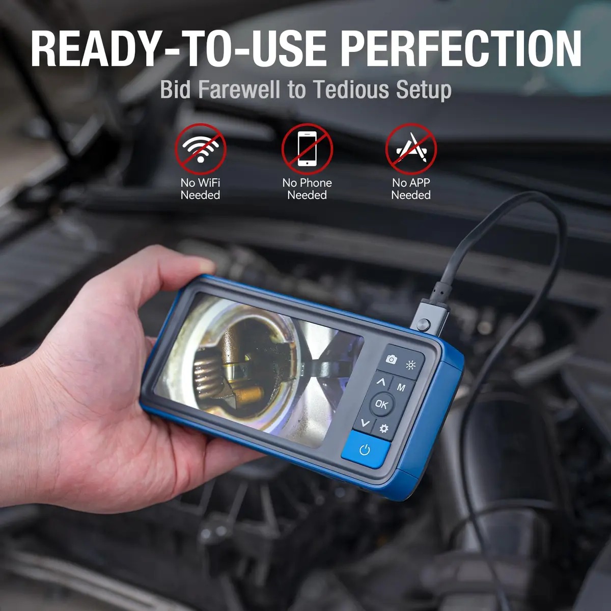 Teslong MS450 Dual Lens Inspection Camera 5m (16.5ft) | 4.5" IPS Screen, 1080P HD Dual Camera, IP67 Waterproof - view 2