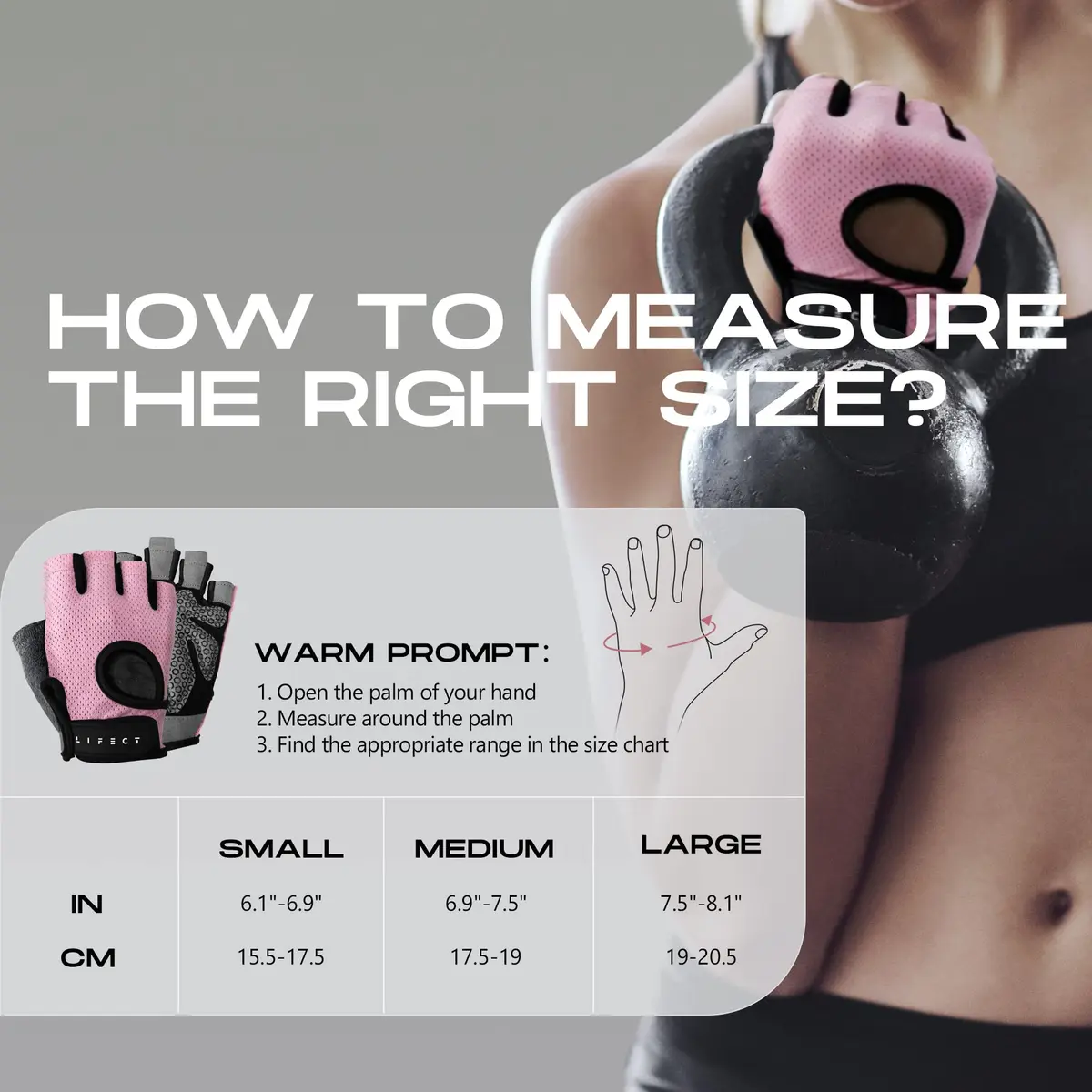 LIFECT Essential Breathable Workout Gloves, Pink, Large | Extra Grip & Adjustable Fit for Powerlifting & Gym - view 4