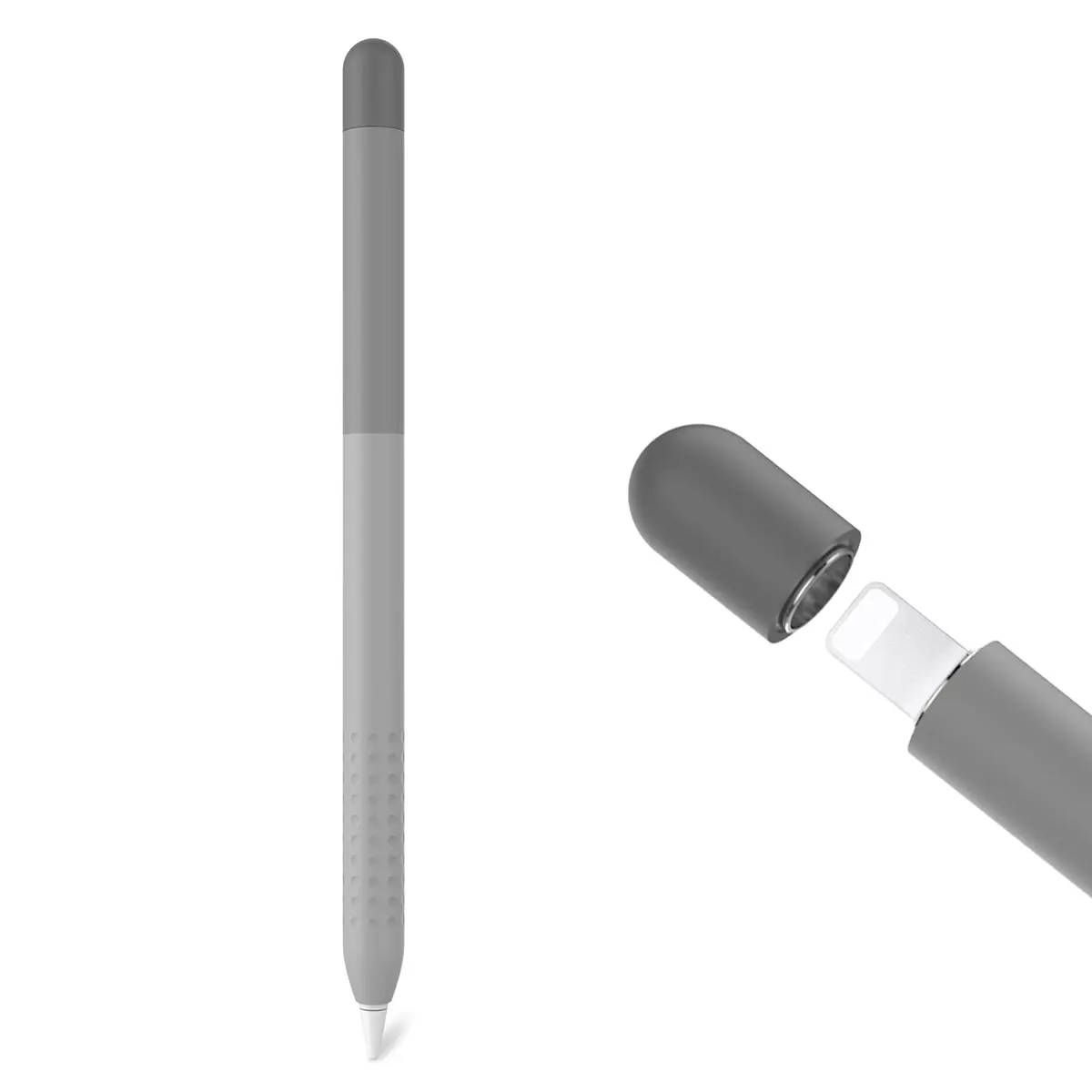 Delidigi Gradient Color Case for Apple Pencil 1st Gen | Anti-Slip Silicone Sleeve in Grey (0.01kg) - main product image