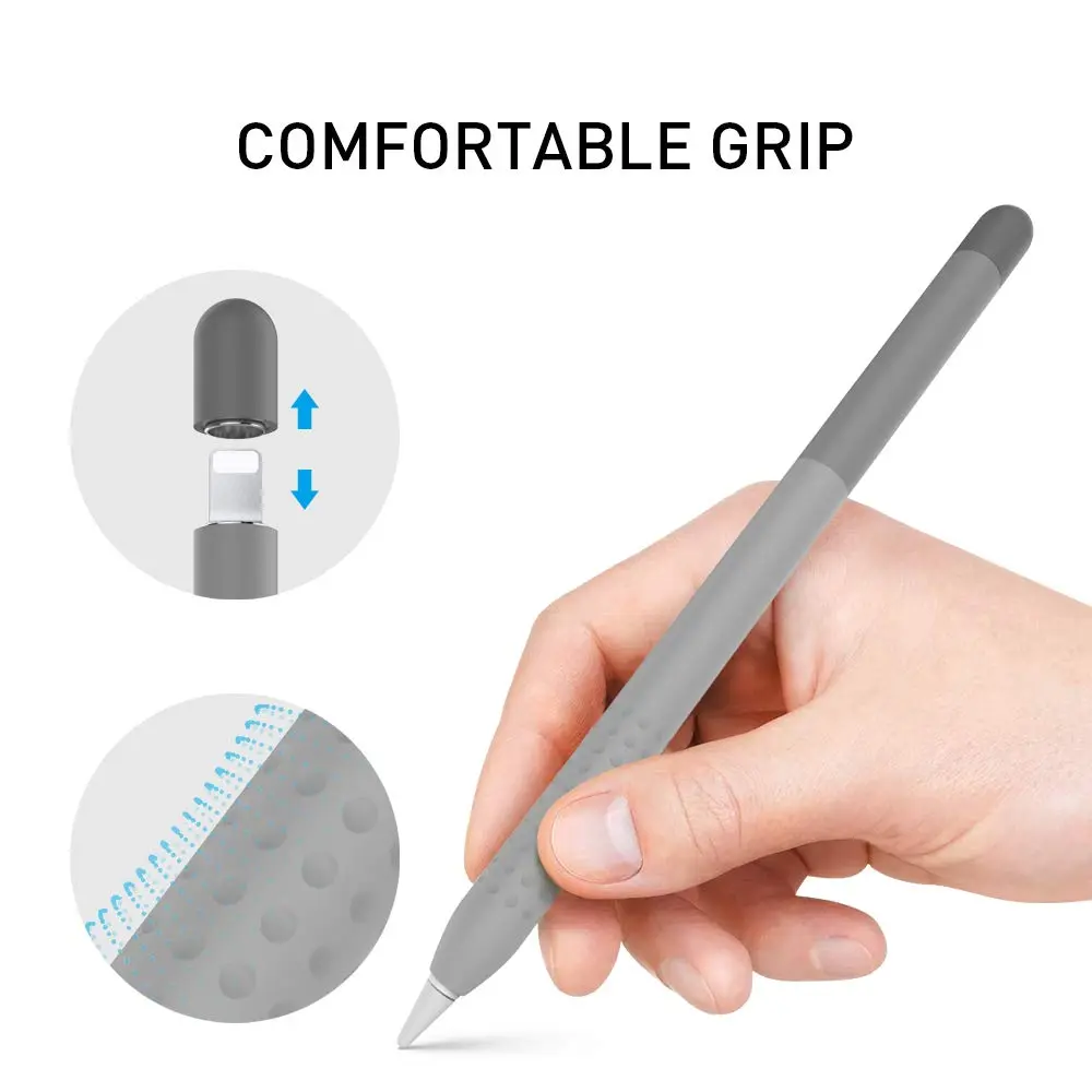 Delidigi Gradient Color Case for Apple Pencil 1st Gen | Anti-Slip Silicone Sleeve in Grey (0.01kg) - view 5