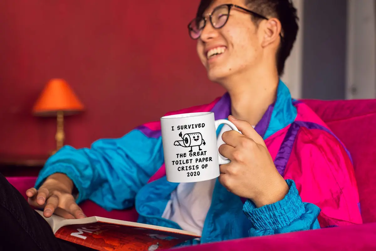 Kropsis White Ceramic Coffee Mug 325ml (11 Fl Oz) | Funny Toilet Paper Crisis 2020 Quote - view 5