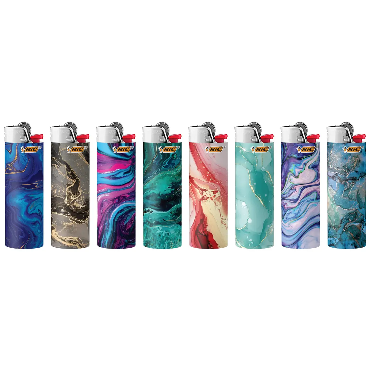 BIC Maxi Pocket Lighter Special Edition Marble Collection 8 Pack | Unique Marble Designs, Reliable & Stylish - view 4