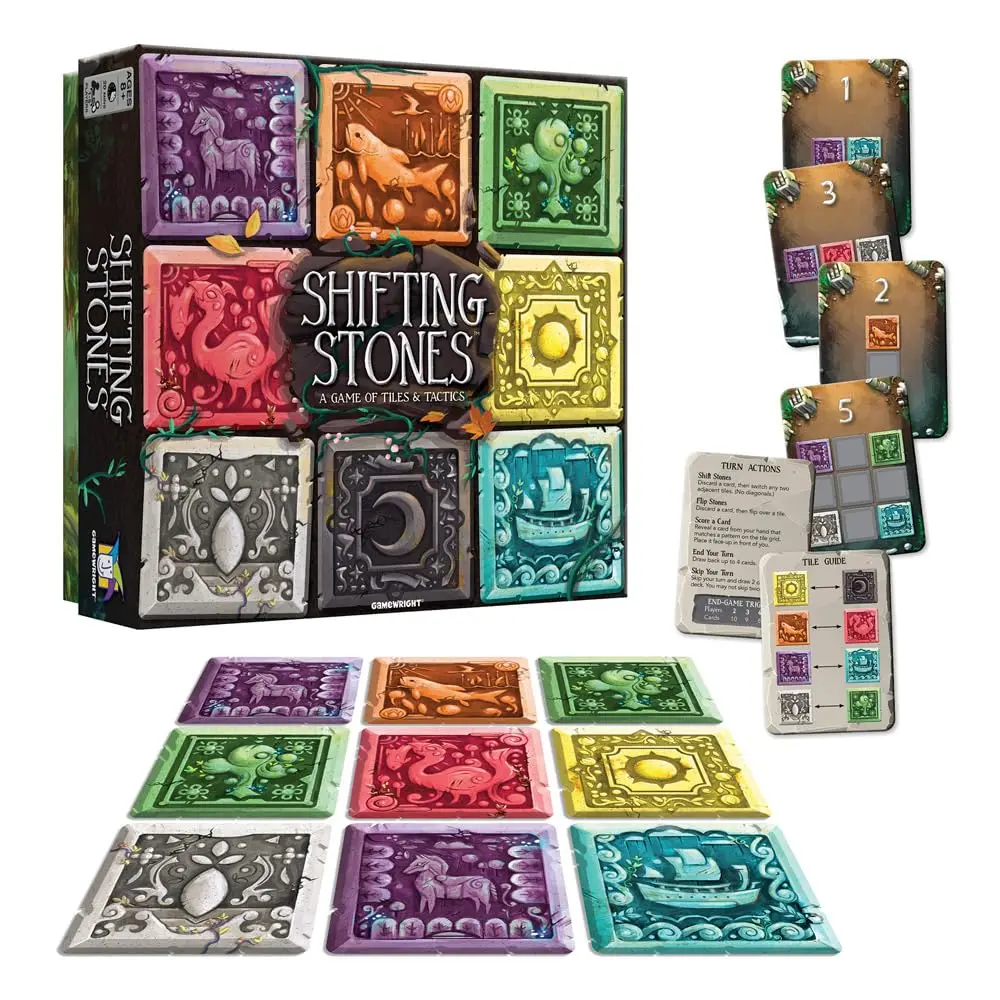 Gamewright Shifting Stones – Family Strategy Game of Tiles, Cards, and Tactics, 8+ | Visual Decision-Making Family Board Game - view 2