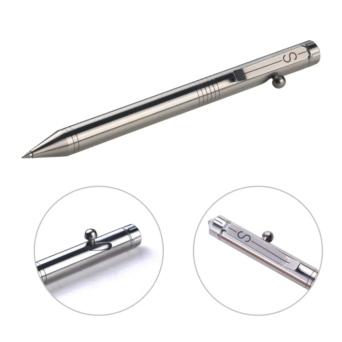 SMOOTHERPRO Stainless Steel Bolt Action Pen with Pilot G2 Refill | Heavy Duty EDC Writing Tool - view 2