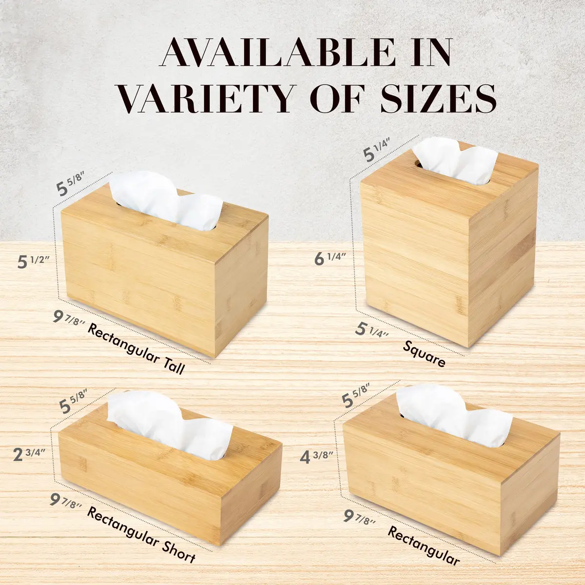 JUSK Design Tissue Box Holder - Modern, Minimalist, Durable Wooden Bamboo Square | Easy Refill - view 5