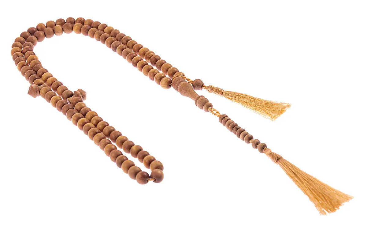 Nusantara Shop Sandalwood Tasbih 99 Beads 8mm | Natural Wood Islamic Prayer Beads for Meditation & Dhikr - view 8