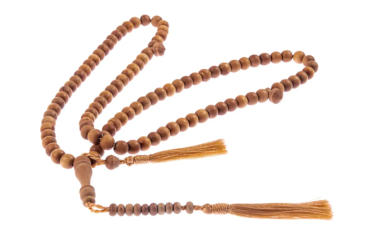 Nusantara Shop Sandalwood Tasbih 99 Beads 8mm | Natural Wood Islamic Prayer Beads for Meditation & Dhikr - view 9