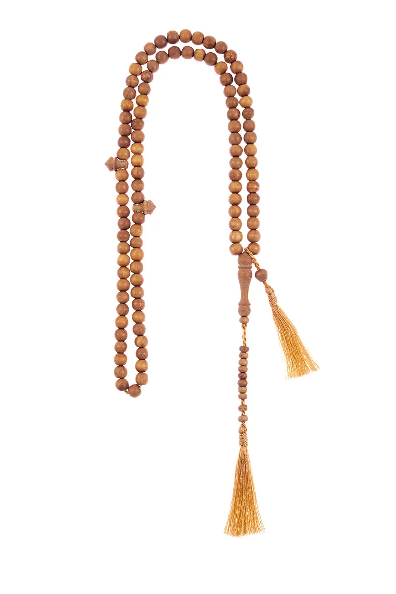 Nusantara Shop Sandalwood Tasbih 99 Beads 8mm | Natural Wood Islamic Prayer Beads for Meditation & Dhikr - view 2