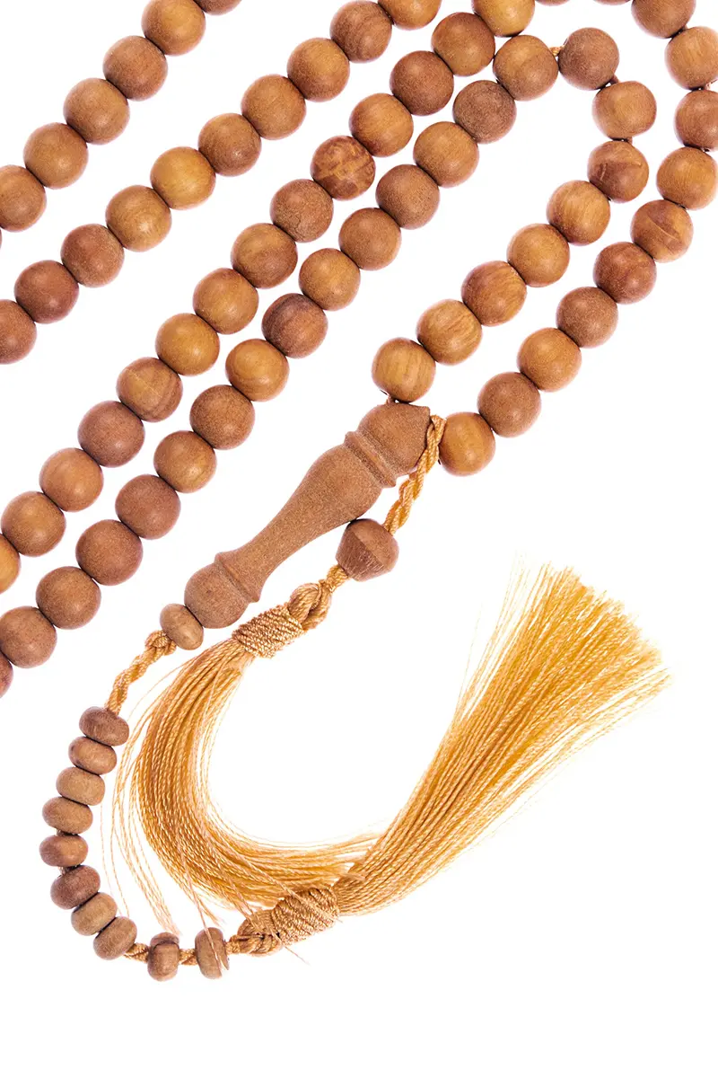 Nusantara Shop Sandalwood Tasbih 99 Beads 8mm | Natural Wood Islamic Prayer Beads for Meditation & Dhikr - view 3