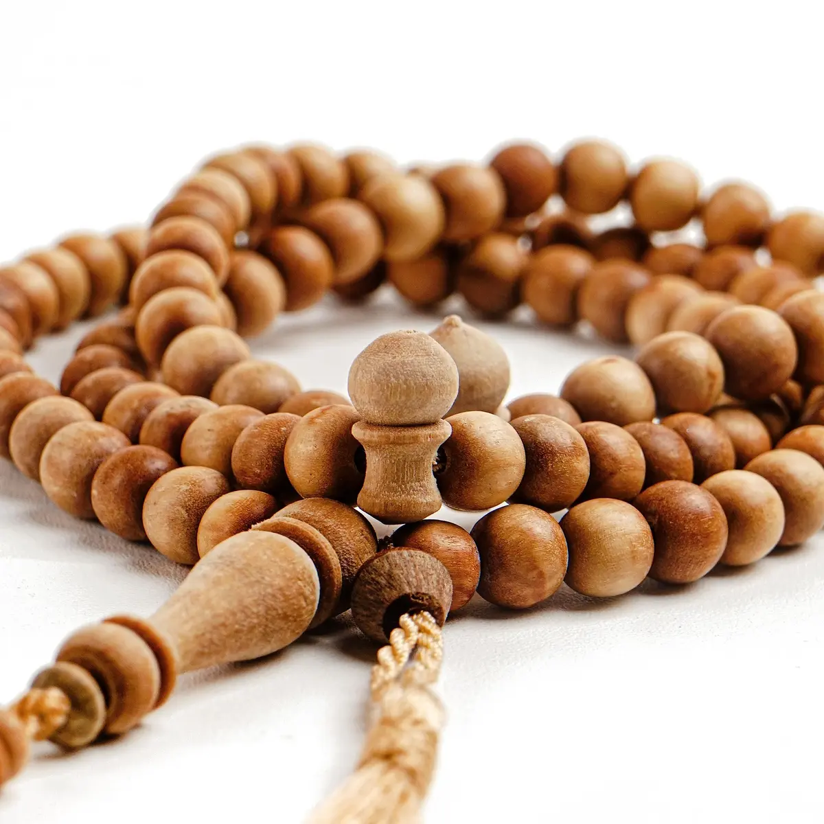 Nusantara Shop Sandalwood Tasbih 99 Beads 8mm | Natural Wood Islamic Prayer Beads for Meditation & Dhikr - view 4