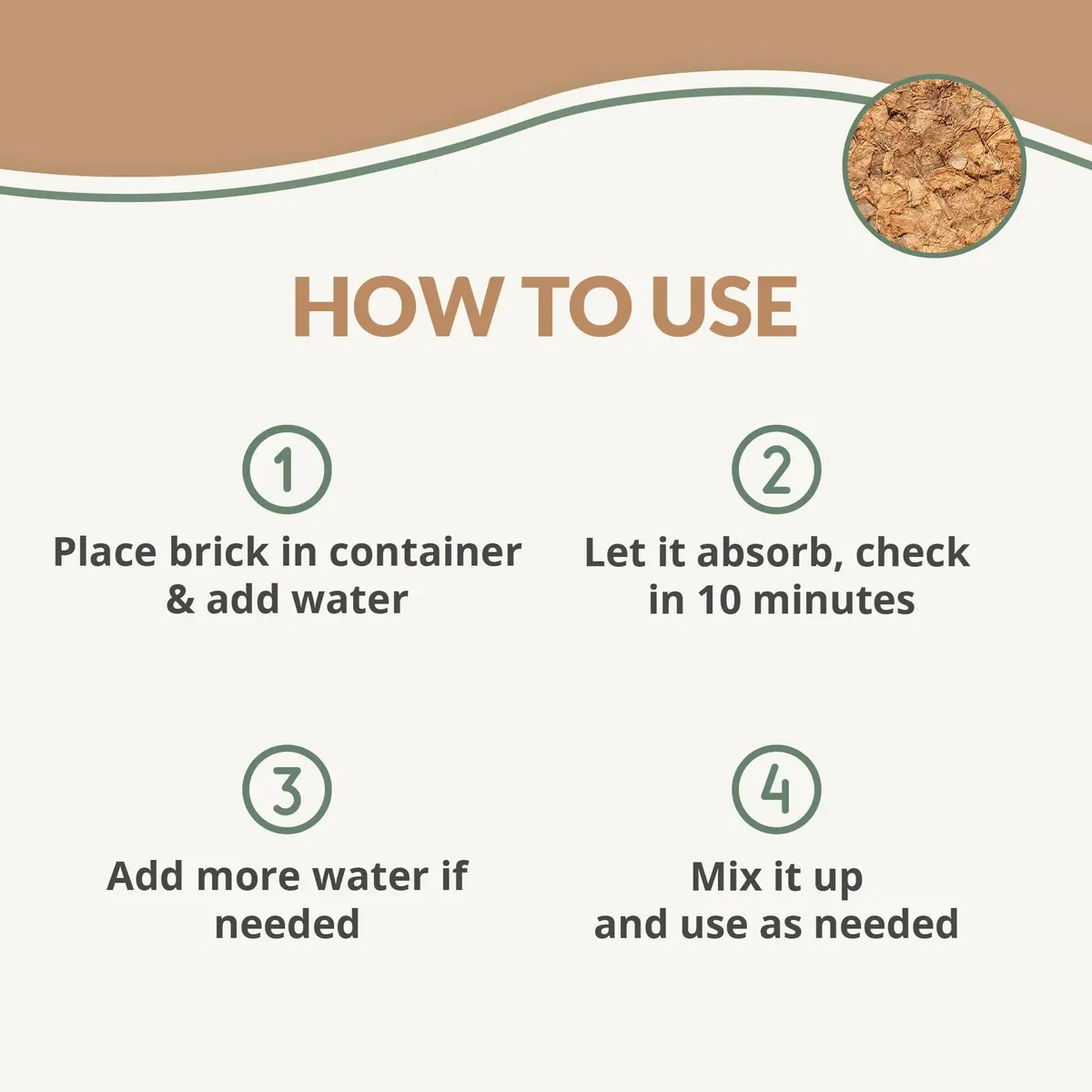 plantonix Coco Chips Mulch Brick (10lbs) | Organic Moisture Retention for Gardens - view 3