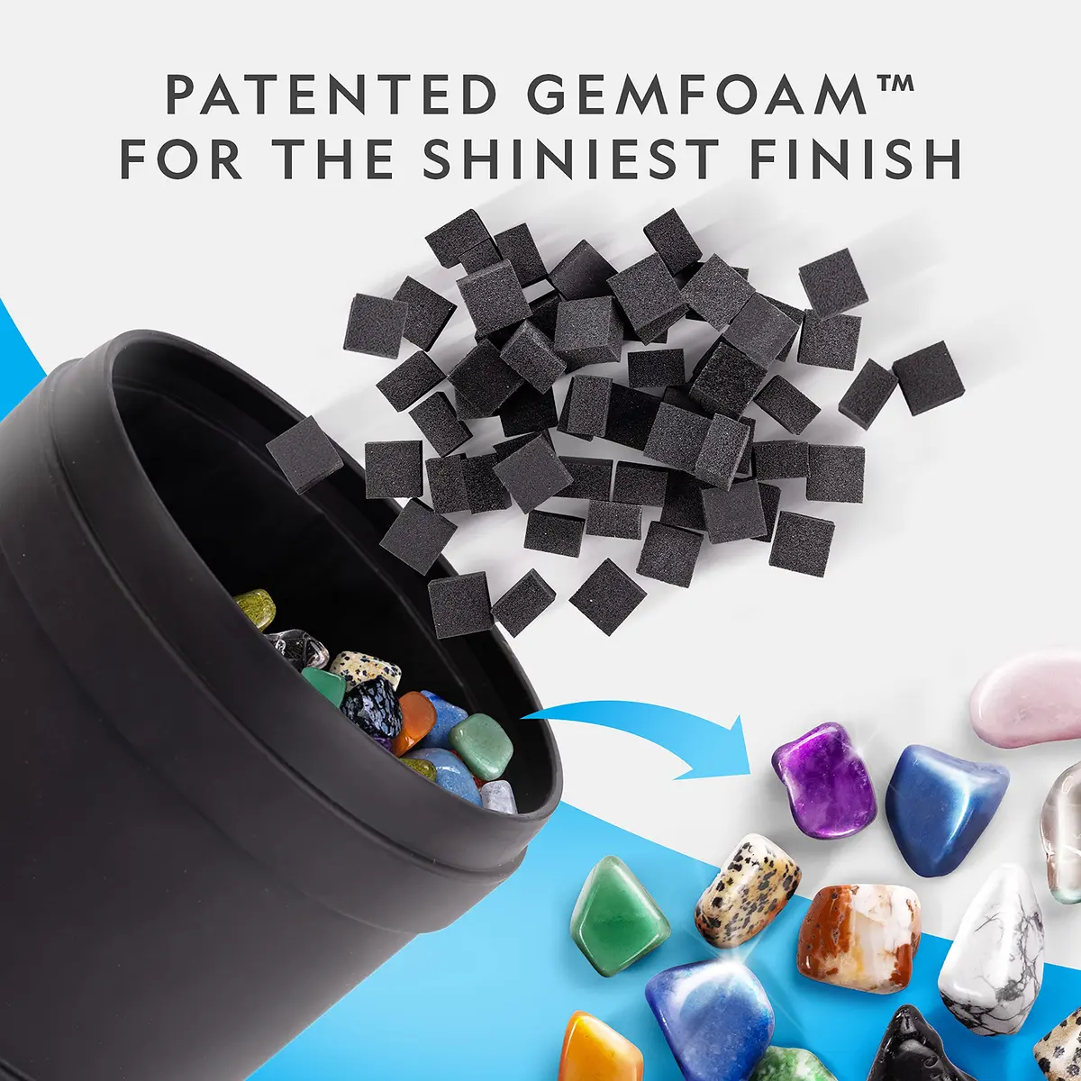 Blue Marble Hobby Rock Tumbler Kit for Kids & Beginners | Gemstone Polisher with GemFoam, 1/2 lb Rocks, All-in-One Science Kit - view 2