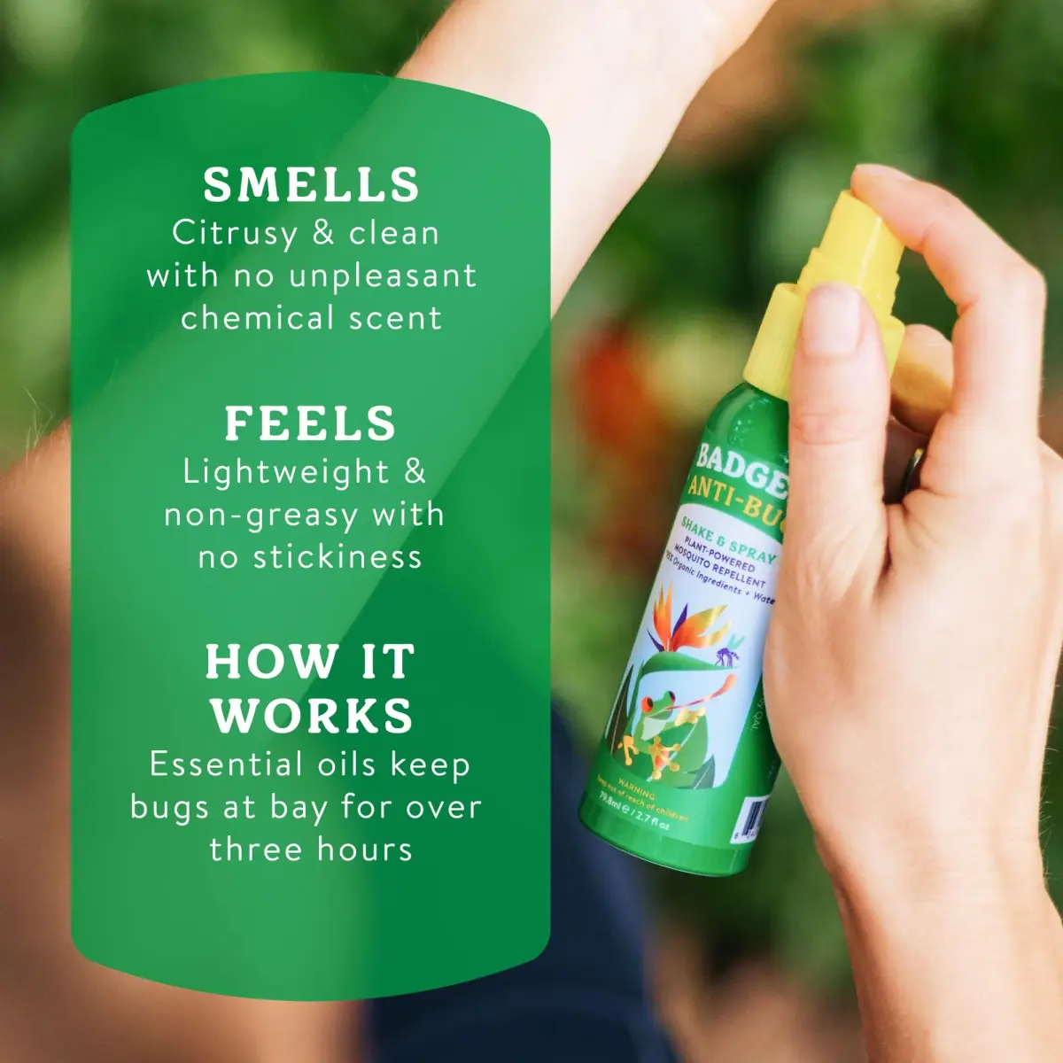 Badger Bug Spray, 3-Hour DEET-Free Mosquito Repellent, Family Friendly, Citronella & Organic Essential Oils, Natural & Vegan Insect Repellent Spray for Travel, 156 ml (5.4 fl oz) 2-Pack | EPA Exempt, 3-Hour Protection - view 5