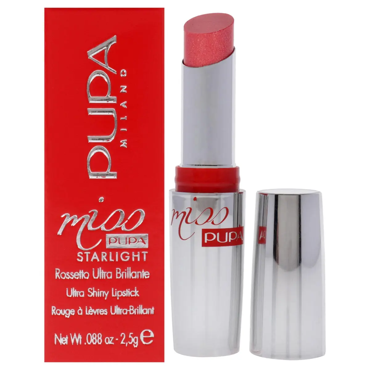 Pupa Milano Miss Pupa Starlight Lipstick 0.88 oz | Ultra-Shiny, Micro Pearl Radiance, Semi-Transparent, Glossy Finish - main product image