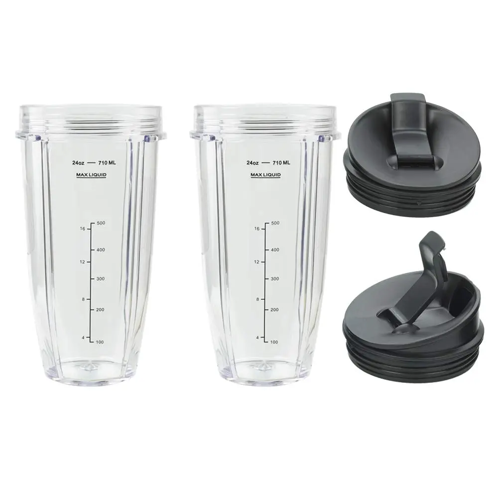 WWjiuyue 24oz Blender Cups with Sip & Seal Lids, 2-Pack | Compatible with Ninja Auto IQ Series BL480 BL481 BL482 BL490 BL640 BL680 BL450 - view 8
