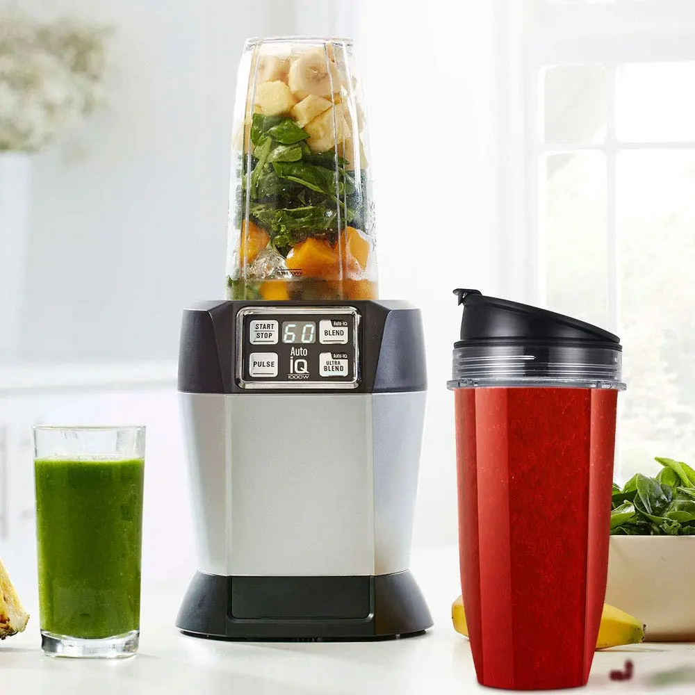 WWjiuyue 24oz Blender Cups with Sip & Seal Lids, 2-Pack | Compatible with Ninja Auto IQ Series BL480 BL481 BL482 BL490 BL640 BL680 BL450 - view 2