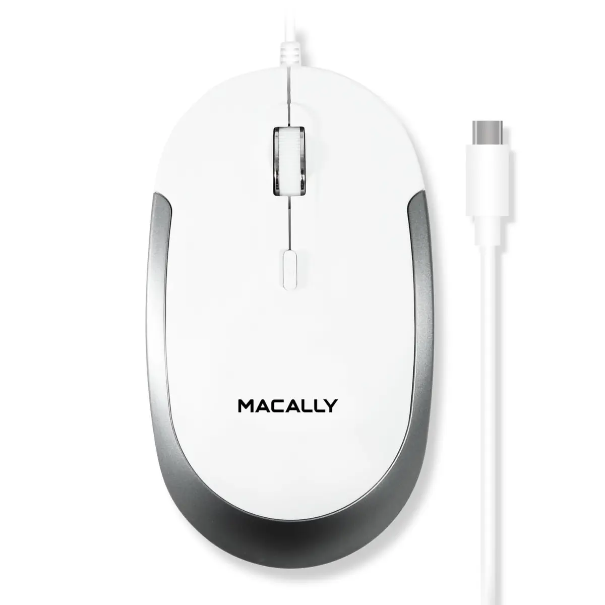 Macally Wired USB C Mouse for Mac & Windows - 3 Button & Scroll Wheel | Ambidextrous Design, DPI Switch 800/1200/1600/2400 - main product image