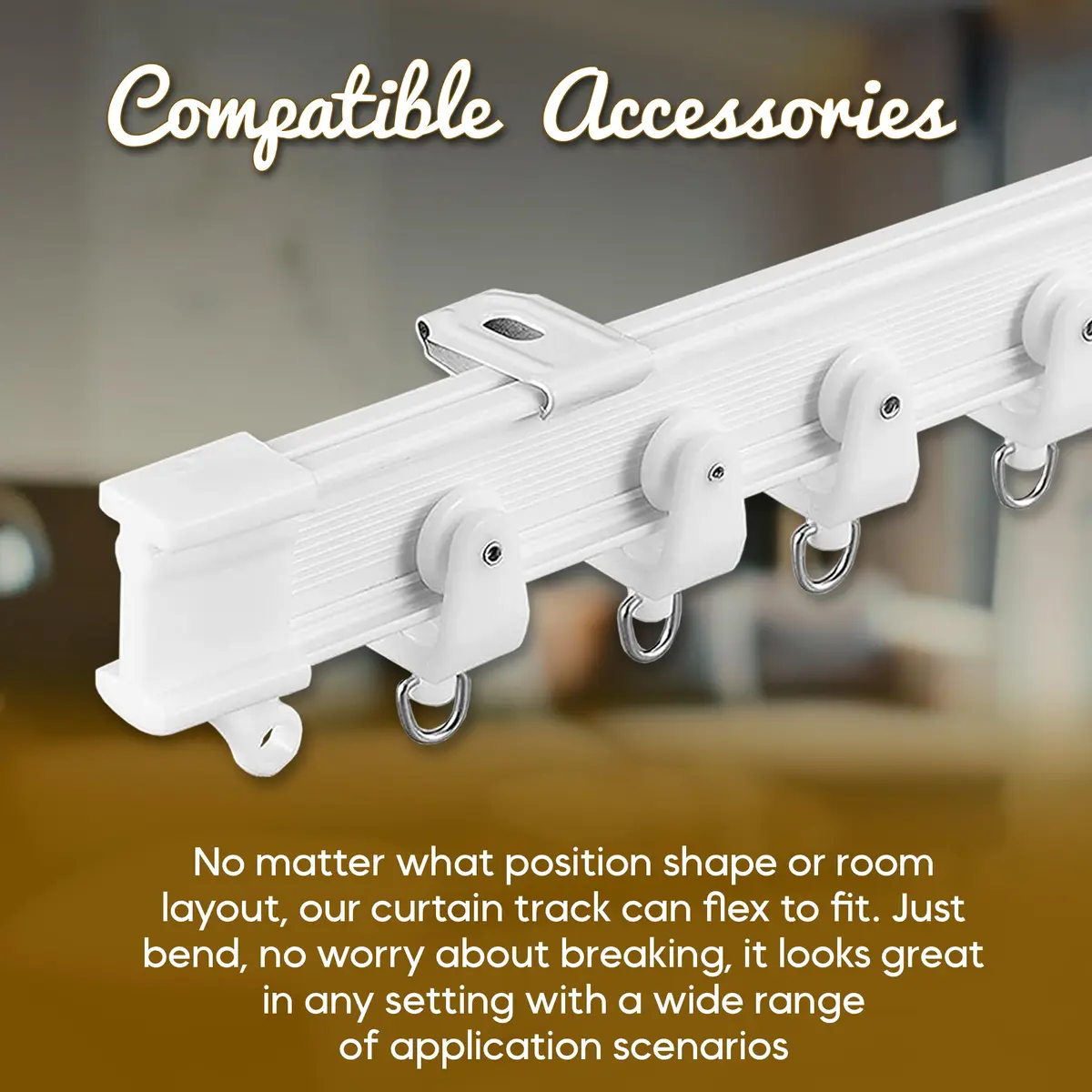 UrbanRed Flexible Ceiling Curtain Track Kit, Curved Room Divider Rail, 25 cm (10 inches) | Easy Install Room Divider - view 6