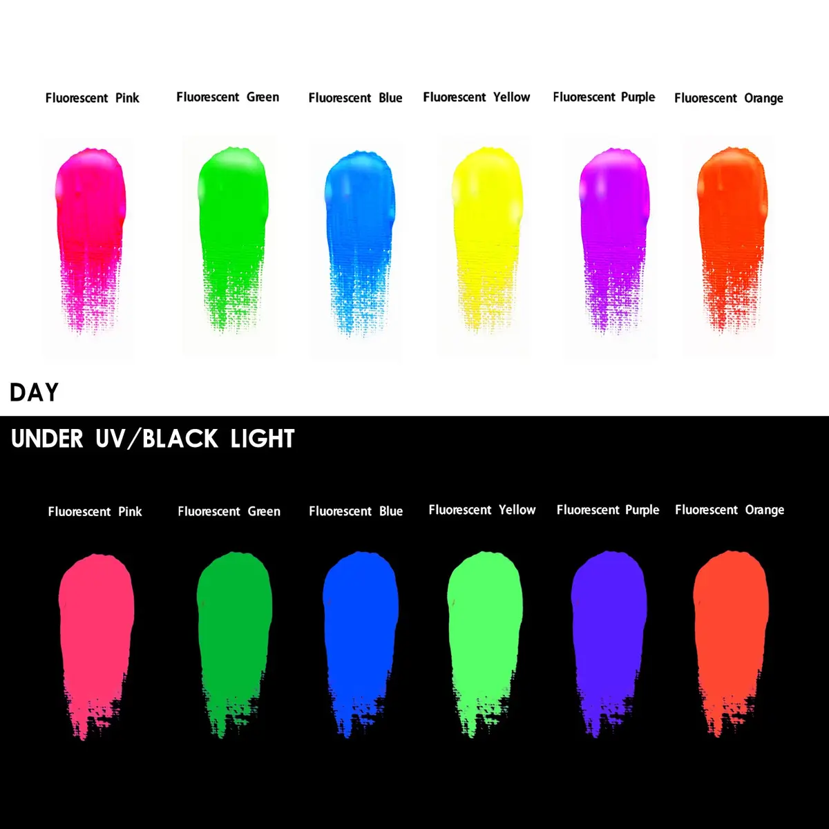 Artecho Neon Acrylic Paint Set 6 x 59ml | Vibrant Fluorescent Colors for Art & Crafts - view 3