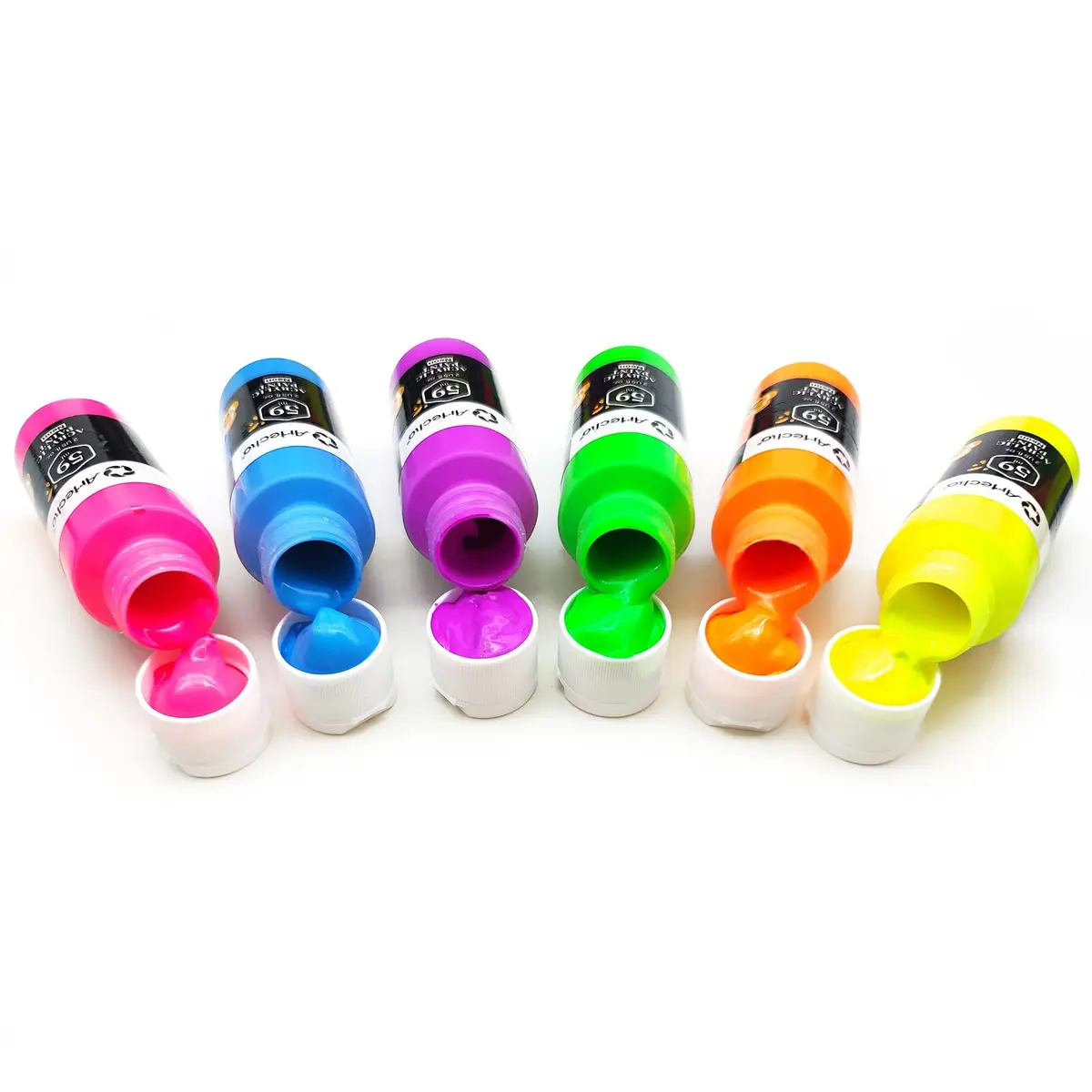 Artecho Neon Acrylic Paint Set 6 x 59ml | Vibrant Fluorescent Colors for Art & Crafts - view 4