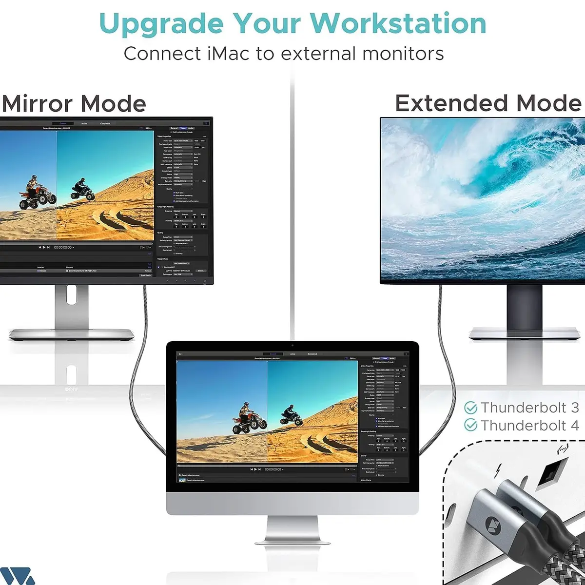 Warrky USB C to HDMI Cable 6FT (1.83m) | 4K@60Hz High-Speed Thunderbolt 3/4 Compatible - view 7