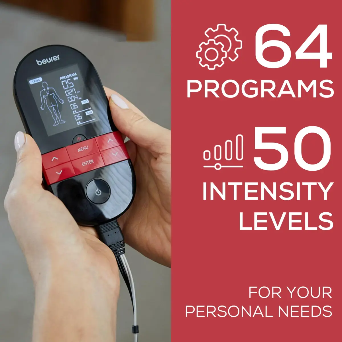 Beurer EM59 Digital 3-in-1 TENS Unit, EMS & Heat Therapy with 64 Applications | 190g (6.7 oz) - view 6