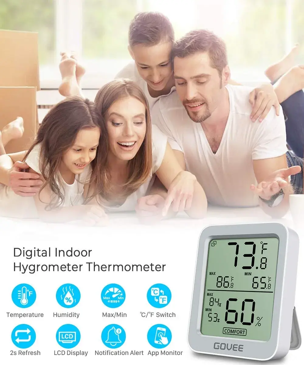 Govee H5075 Bluetooth Hygrometer Thermometer | Accurate Temp & Humidity Monitoring - view 2