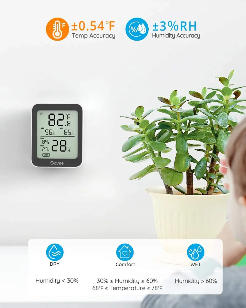 Govee Indoor Hygrometer Thermometer 2 Pack H5075 | Bluetooth App Control & Real-time Monitoring - view 2