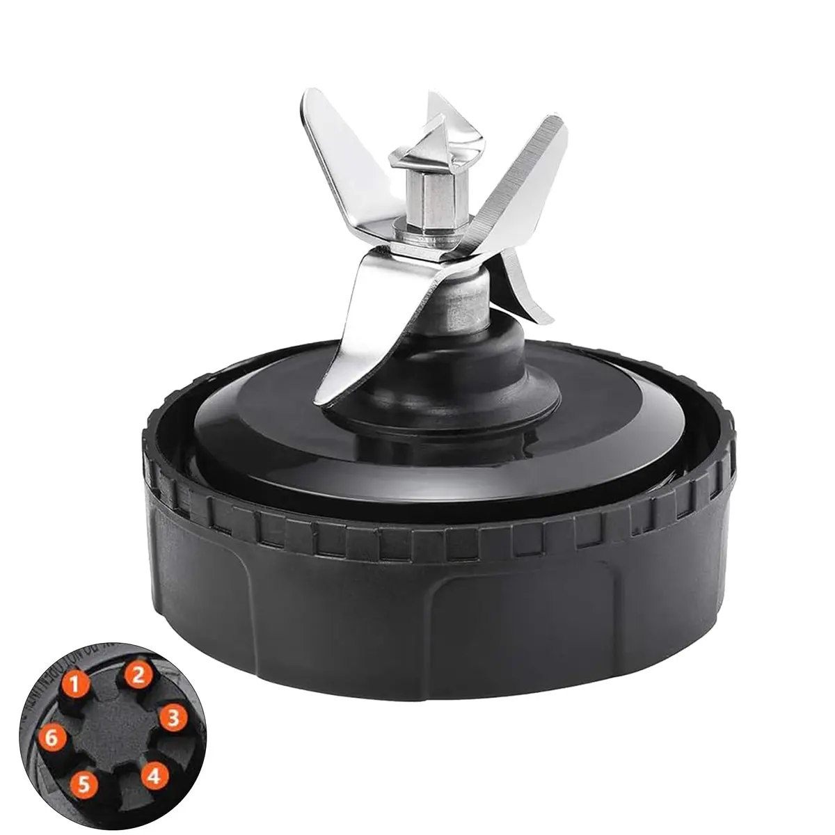 GahsElec 6-Fin Blender Blade Replacement for Ninja BL660 BL663 BL740, 8.5cm (3.35in) Diameter, 7.6cm (3in) Height | Compatible with 16oz Cups - main product image