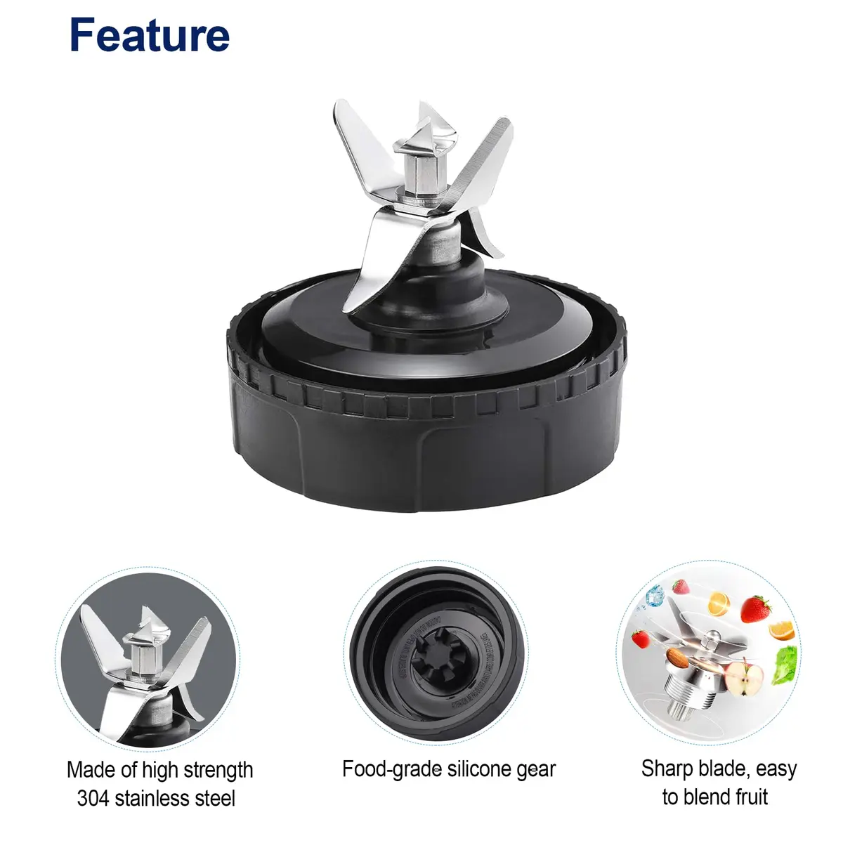 GahsElec 6-Fin Blender Blade Replacement for Ninja BL660 BL663 BL740, 8.5cm (3.35in) Diameter, 7.6cm (3in) Height | Compatible with 16oz Cups - view 9