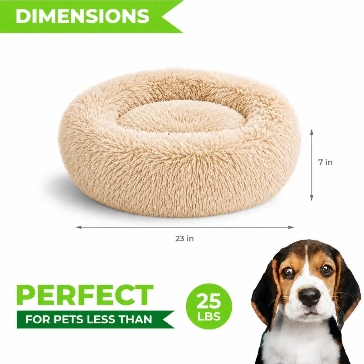 Whiskers & Friends Calming Donut Cat Bed 58cm (23") | Orthopedic Plush Pet Bed for Cats & Small Dogs - view 2