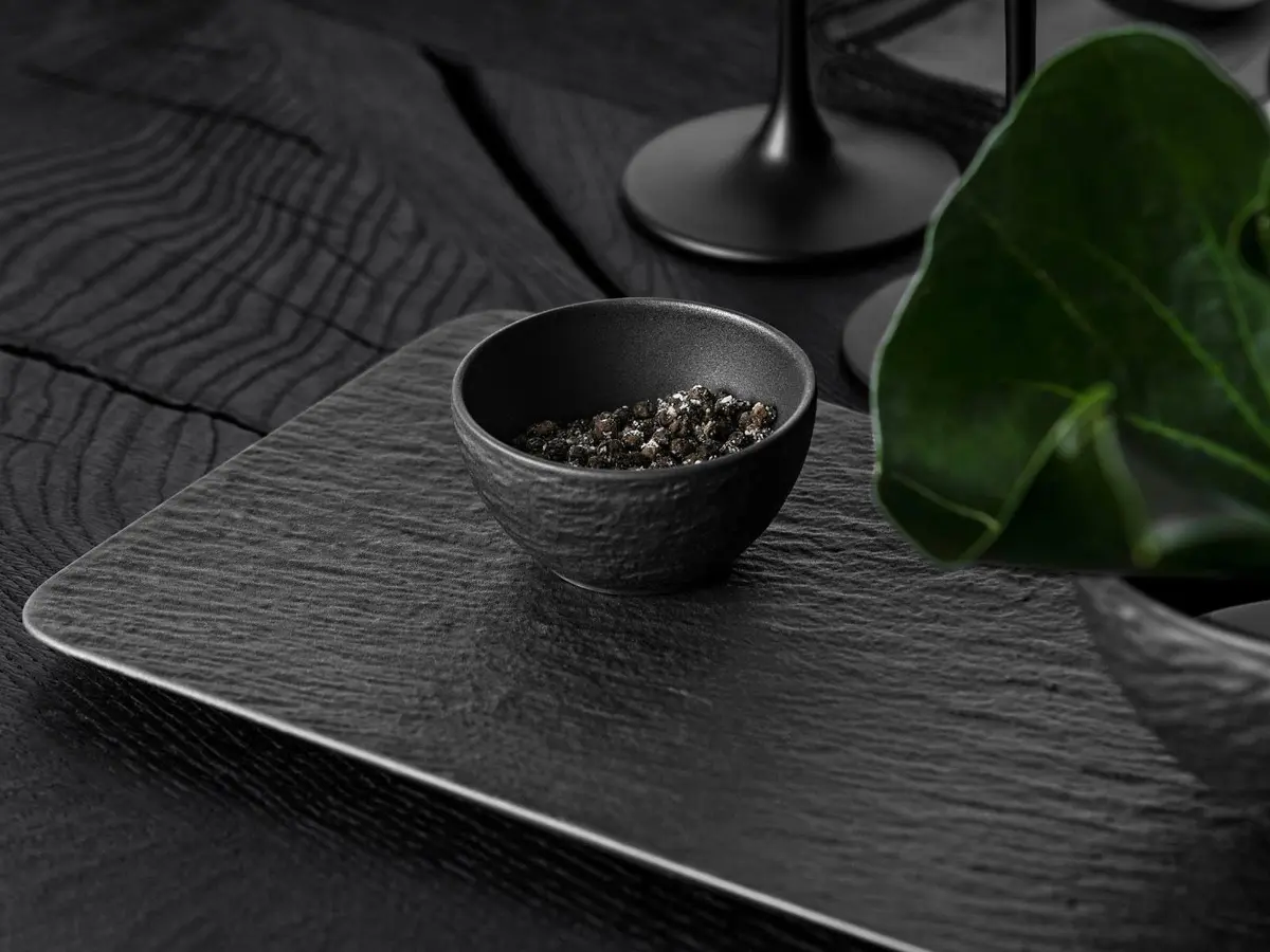 Villeroy & Boch Manufacture Rock, Modern Bowl for Finger Food and Dips | Premium Porcelain, Dishwasher Safe, Black - view 3