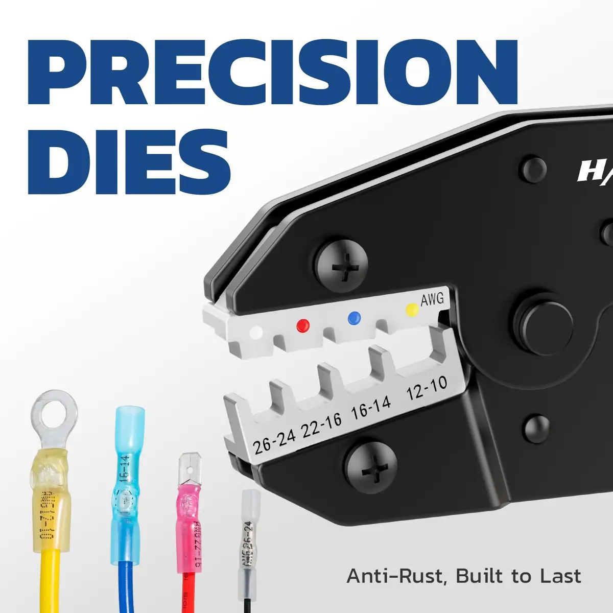 haisstronica Crimping Tool for Heat Shrink Connectors, AWG 26-10 | Precise Ratchet, Ergonomic Handle, 12-Month Warranty - view 4