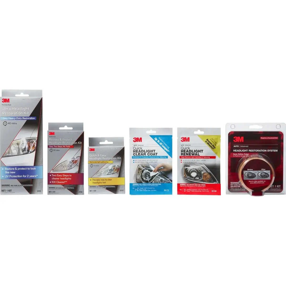 3M Headlight Restoration Kit with Clear Coat Wipes, Sanding Discs & Foam Pad | 1 Kit - view 4