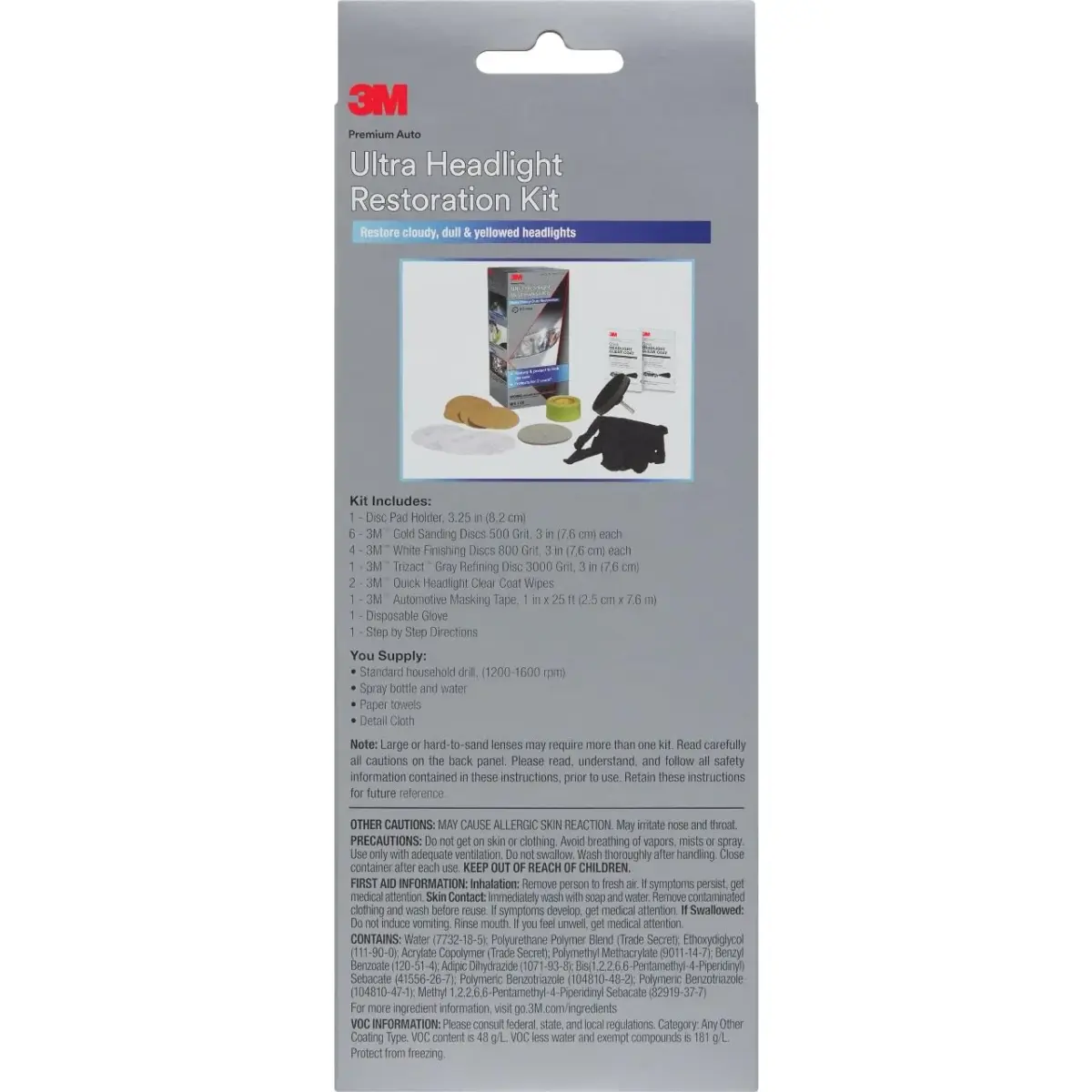 3M Ultra Headlight Restoration Kit | Heavy-Duty Plastic Lens Restorer with Sanding Discs & UV Protectant - view 4