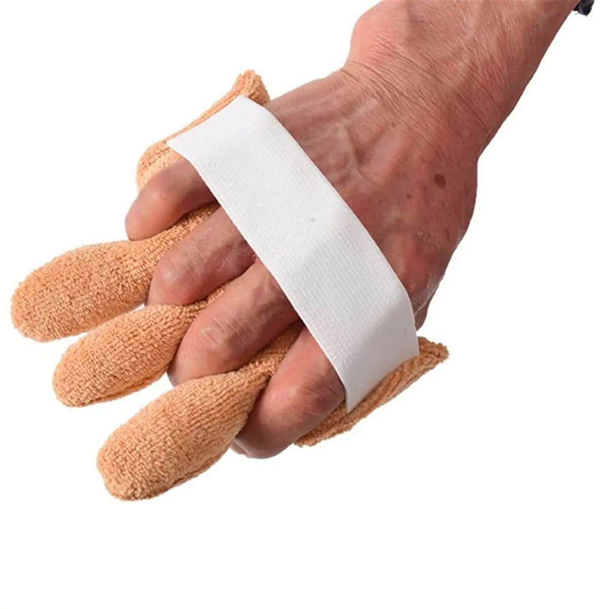 Dioche Finger Separator Cone with Elastic Band, Hand & Finger Aid for Contracture, 10cm (3.9in) Orange | Prevents Adhesion & Ulceration - view 2