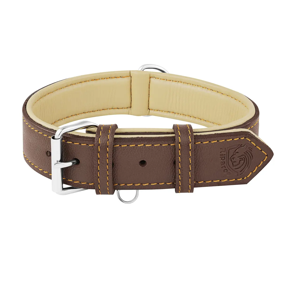 Riparo Heavy Duty Leather Dog Collar XXL 24-29" | Adjustable & Stylish - main product image