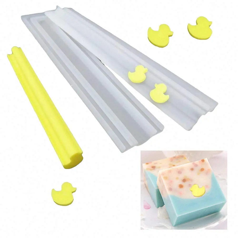 MoldFun Little Rubber Duck Shaped Long Tube Silicone Mold | Handmade Candle Mold Embed Soap Making Supplies - main product image